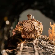 Puzzle 3D Locomotive, ROKR, Lemn, 349 piese [5]