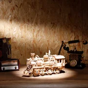 Puzzle 3D Locomotive, ROKR, Lemn, 349 piese [2]
