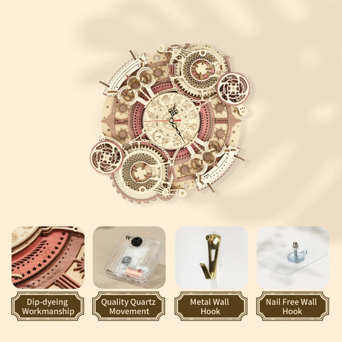 Puzzle 3D Mecanic, Ceas de perete Zodiac, 168 piese [9]