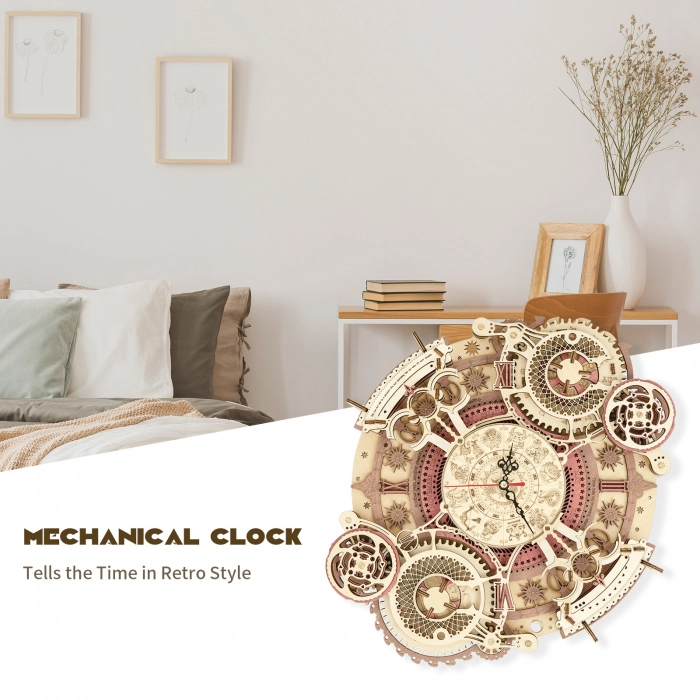 Puzzle 3D Mecanic, Ceas de perete Zodiac, 168 piese [2]