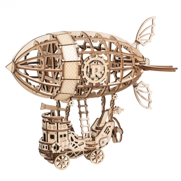 3D Wooden Puzzle - Puzzle 3D Dirijabil Steampunk