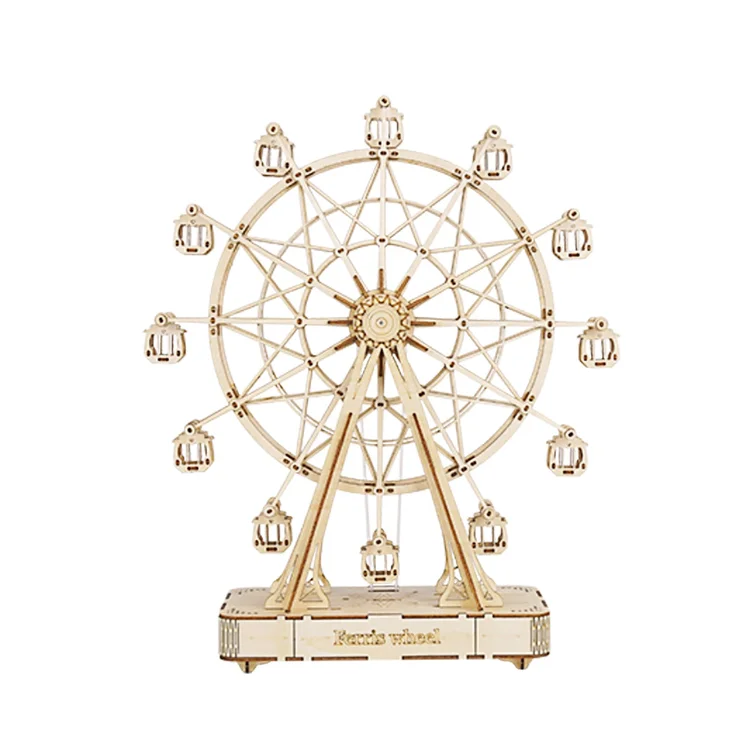 Puzzle - Puzzle 3D Cutie Muzicala, Ferris Wheel XL, Lemn, 232 de piese