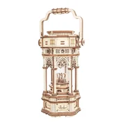 Music Box - Puzzle 3D, lemn, cutiuta muzicala, Lanterna din era Victoriana