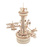 Music Box - Puzzle 3D, lemn, cutiuta muzicala, Turn de control aerian, 255 piese