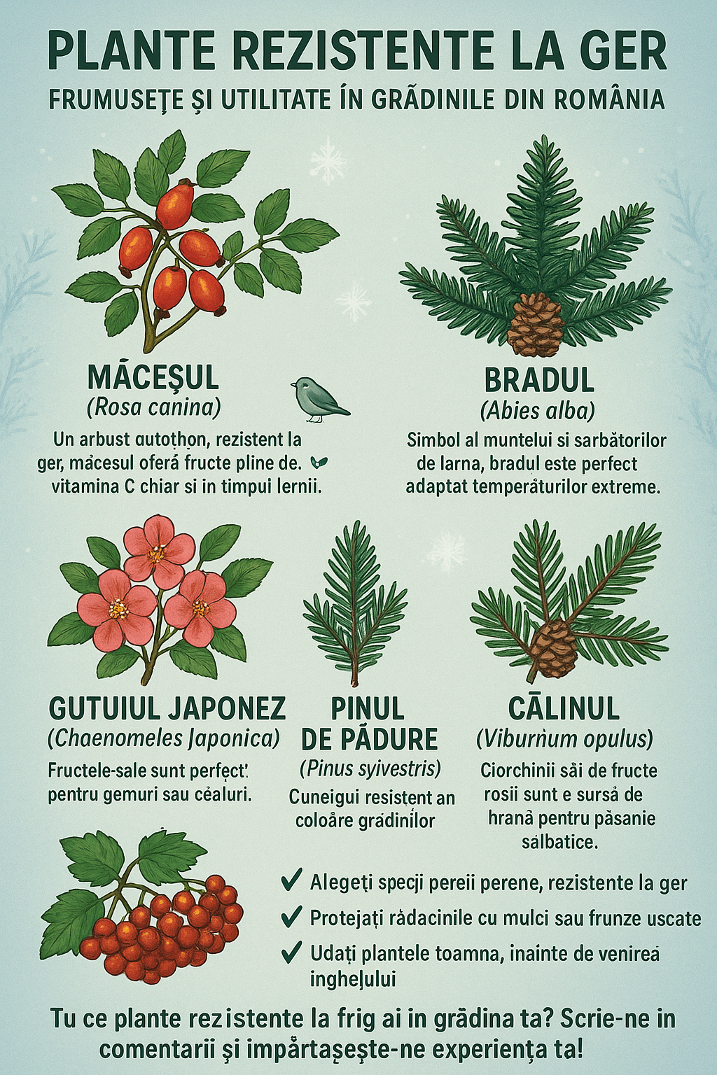 Plante rezistente la ger – frumusețe și utilitate în grădinile din România