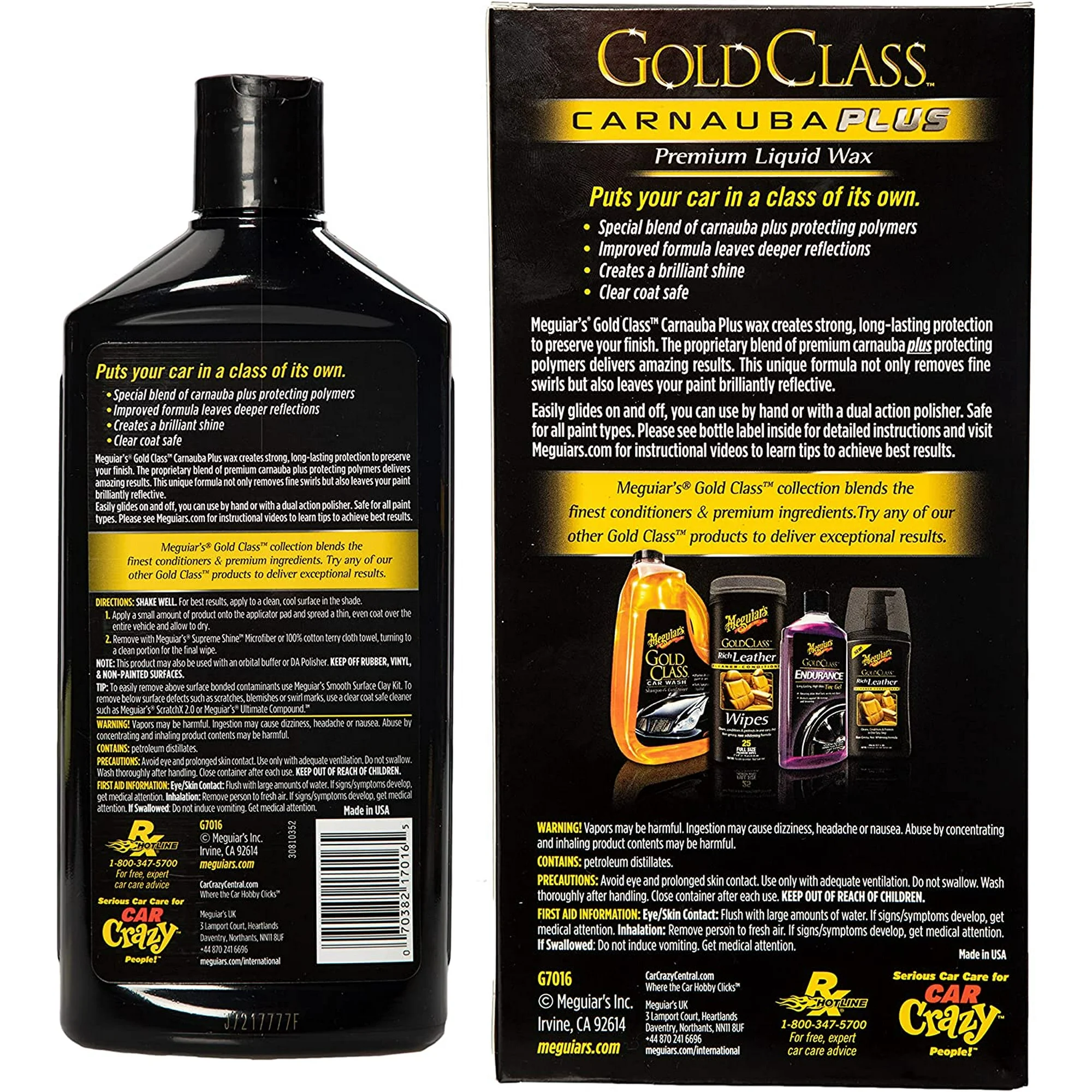 Meguiar’s G7016 – Gold Class Carnauba Plus Liquid Wax,473ml [6]