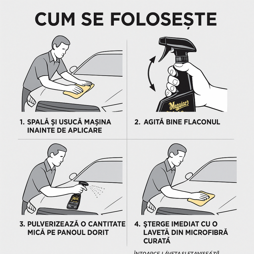 Meguiar’s G7716 Gold Class Quik Wax – Ceară Spray pentru Luciu Profund, 473ml [7]