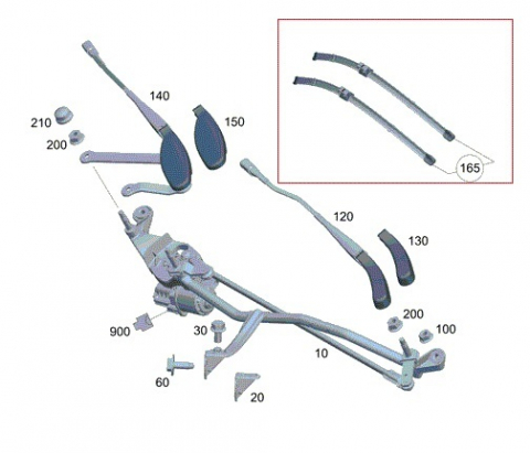 Stergatoare auto - Set stergatoare fata, Mercedes-Benz, Compatibil cu Mercedes W205/X253/EQC, Negru