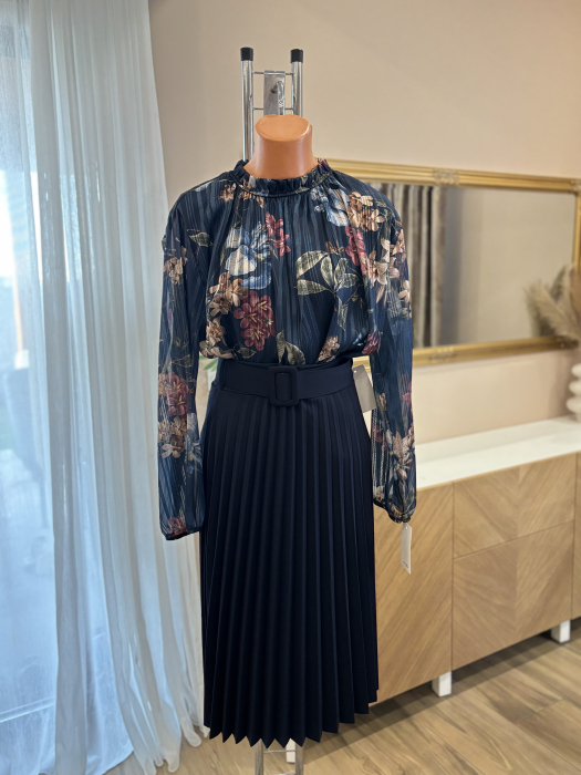 Bluză elegantă - albastru floral [2]