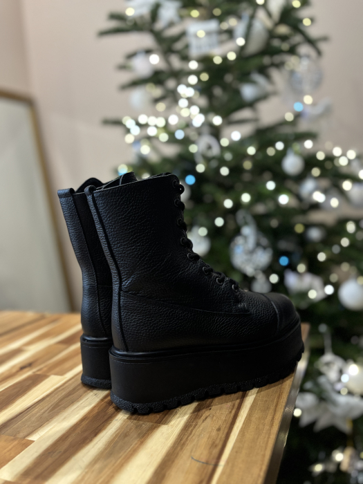 Bocanc cu talpă înaltă  din piele naturală – Made in Romania [3]