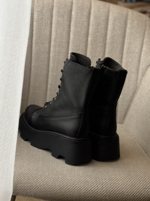 Bocanci cu talpă înaltă din piele naturală – Made in Romania [3]