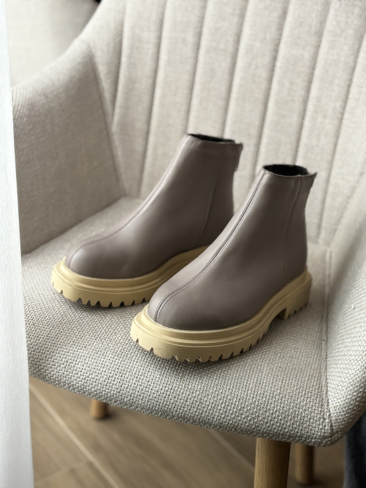 Botine grej  din piele naturală – Made in Romania [8]