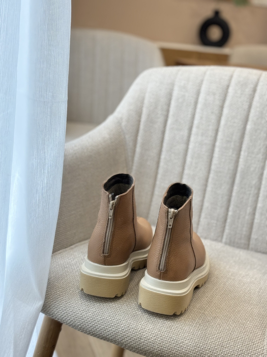 Botine bej  din piele naturală – Made in Romania - Copie [5]