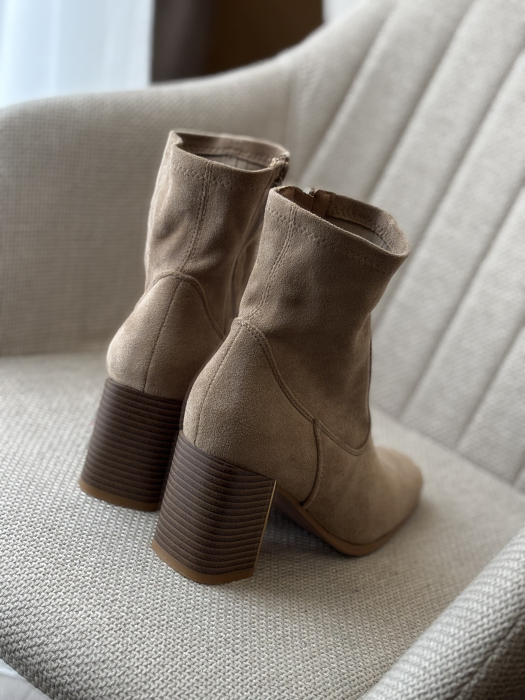 Botine bej cu toc gros [3]