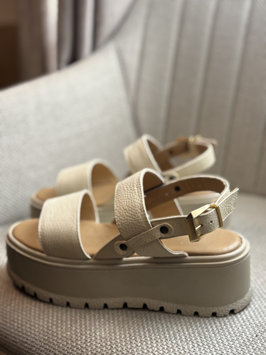 Sandale piele naturală - bej [2]