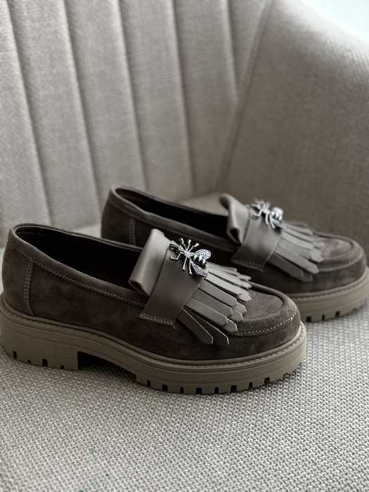 Loafers piele naturală întoarsă -maro accesoriu [3]