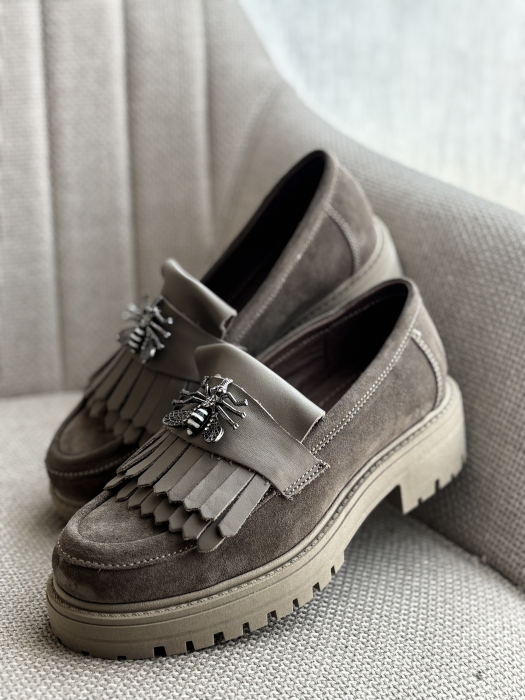 Loafers piele naturală întoarsă -maro accesoriu [7]