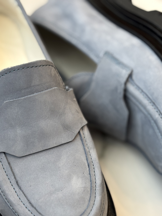 Loafers piele naturală întoarsă - bleu [4]