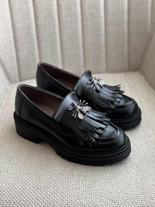 Loafers piele naturală - negru [8]