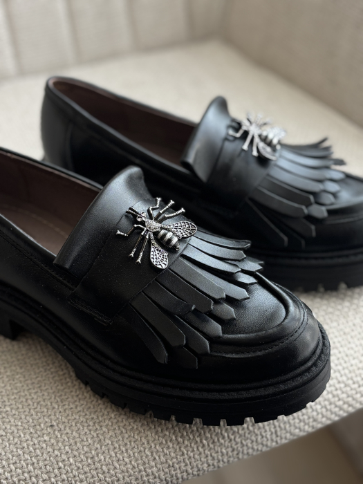 Loafers piele naturală - negru [6]