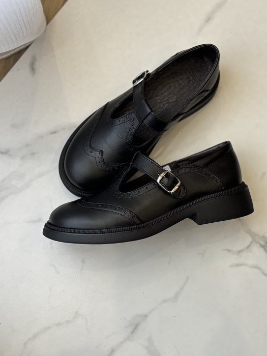Pantofi piele Mary Jane - black [3]