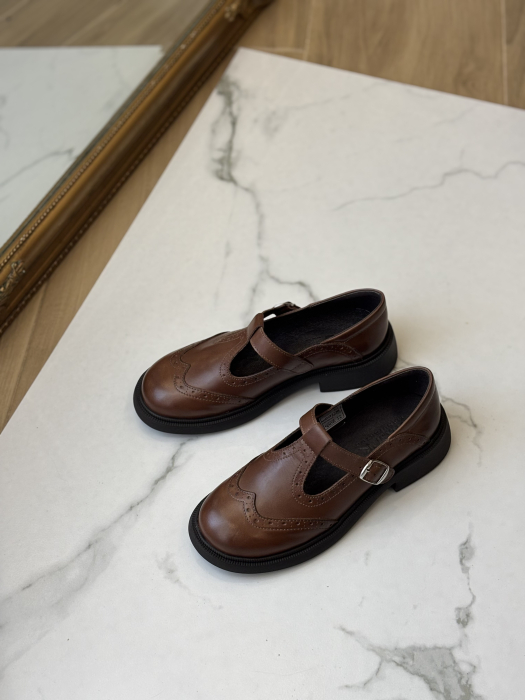 Pantofi piele Mary Jane - brown [3]