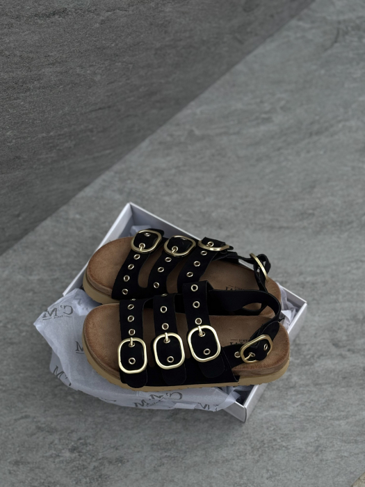 Sandale negre cu barete reglabile [4]