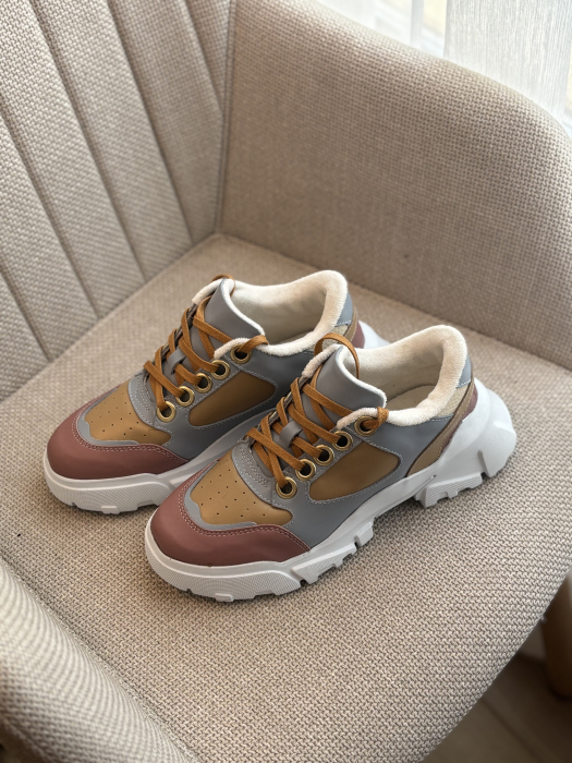 Sneakers din piele - bleu [5]