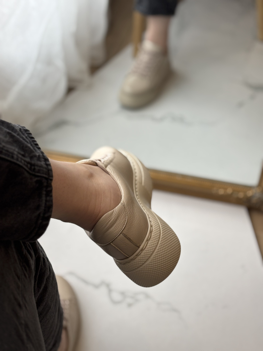Sneakers piele naturală - bej [2]