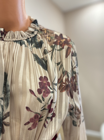 Bluză elegantă - bej floral [3]
