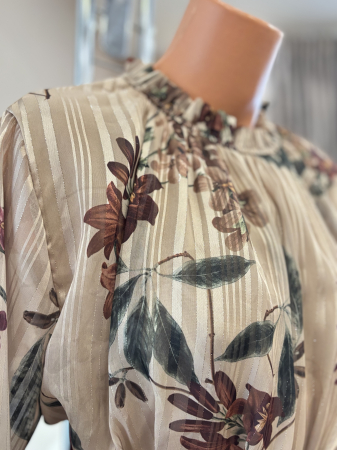 Bluză elegantă - bej floral [2]