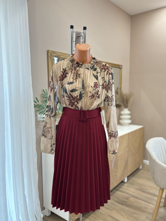 Bluză elegantă - bej floral [5]