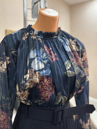 Bluză elegantă - albastru floral [2]