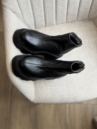 Botine talpă înaltă din piele naturală – Made in Romania - [1]