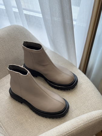 Botine grej  din piele naturală – Made in Romania [3]