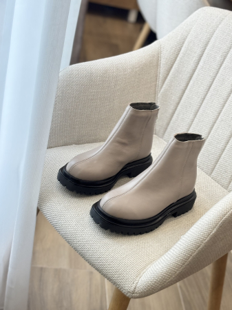 Botine grej  din piele naturală – Made in Romania [2]