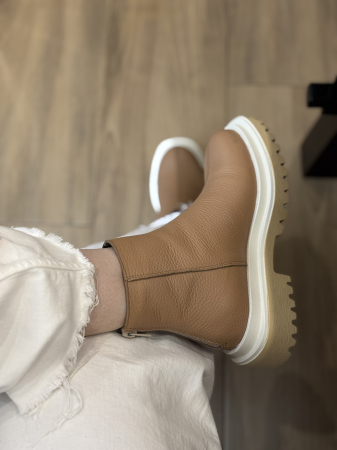 Botine bej  din piele naturală – Made in Romania - Copie [6]