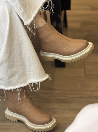 Botine bej  din piele naturală – Made in Romania - Copie [8]