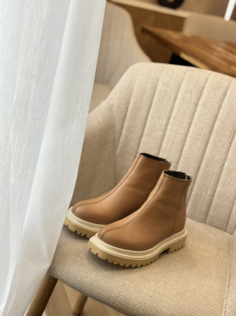 Botine bej  din piele naturală – Made in Romania - Copie [3]