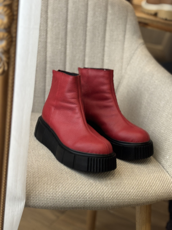 Botine talpă înaltă din piele naturală – Made in Romania - - Copie [1]