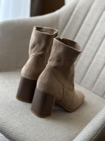 Botine bej cu toc gros [2]