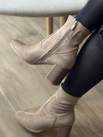 Botine bej cu toc gros [5]