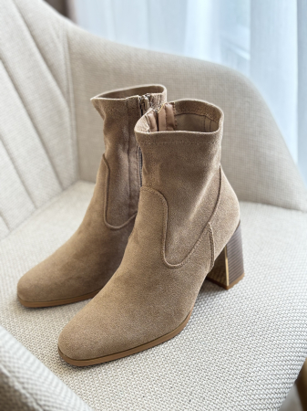 Botine bej cu toc gros [3]