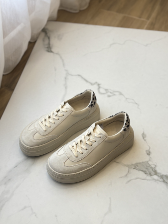 Încălțăminte - Sneakers piele naturală - bej