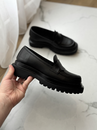 Loafers piele naturală - negru [4]