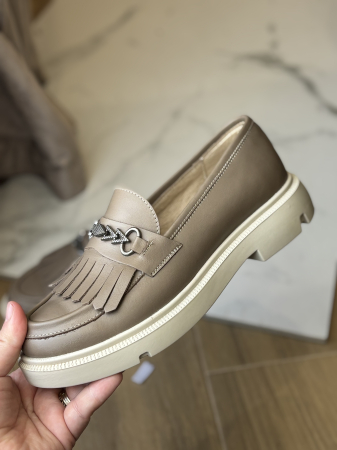 Loafers piele naturală -bej [3]