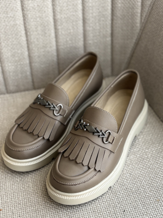 Loafers piele naturală -bej [2]