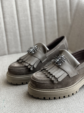 Loafers piele naturală întoarsă -maro accesoriu [3]