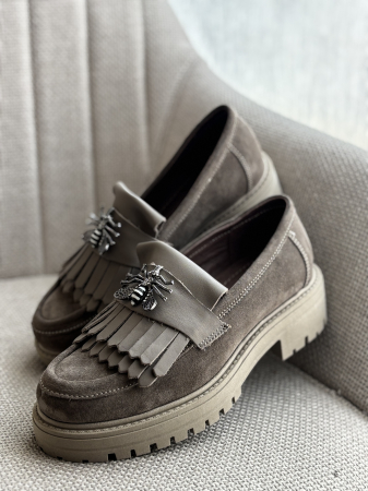 Loafers piele naturală întoarsă -maro accesoriu [6]