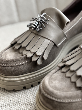 Loafers piele naturală întoarsă -maro accesoriu [4]